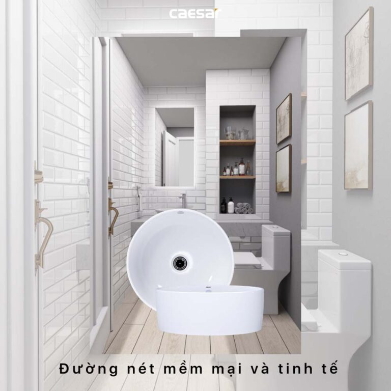 Chậu lavabo đặt bàn CAESAR L5225 - Ảnh 7