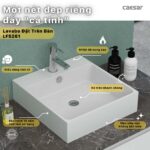 Chậu lavabo treo tường CAESAR LF5261 PF2463 chân lửng - Ảnh 3