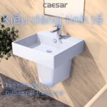 Chậu lavabo treo tường CAESAR LF5263 PF2463 chân lửng - Ảnh 6