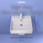 Chậu lavabo treo tường CAESAR LF5263 PF2463 chân lửng - Ảnh 10