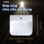 Chậu lavabo treo tường CAESAR LF5370 PF2463 chân lửng - Ảnh 8