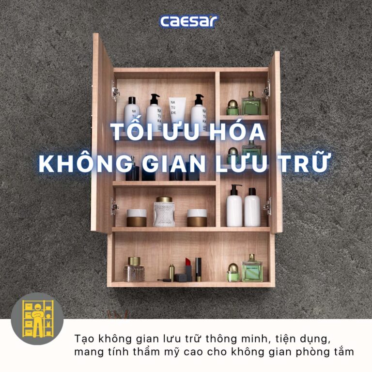 Tủ gương CAESAR EM1160W7V treo tường - Ảnh 6