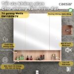 Tủ gương CAESAR EM1180W7V treo tường - Ảnh 3