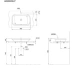 bản vẽ kích thước Chậu lavabo đặt bàn TOTO LW630JDW:F#ASB
