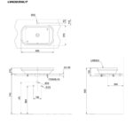 bản vẽ kích thước Chậu lavabo đặt bàn TOTO LW630JDW/F#FRG