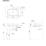 bản vẽ kích thước Chậu lavabo đặt bàn TOTO LW630JDW/F#MDR
