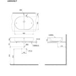 bản vẽ kích thước Chậu lavabo đặt bàn TOTO LW896JW/F#SCR