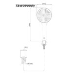 bản vẽ kích thước Tay sen tắm TOTO TBW09000V