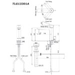 bản vẽ kích thước Vòi lavabo TOTO TLG13301A nóng lạnh GT