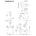 bản vẽ kích thước Vòi lavabo TOTO TLS06301V1 nóng lạnh