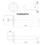 bản vẽ kích thước Vòi lavabo TOTO TLS06307A TLS01309B1 2 lỗ âm tường nóng lạnh LH