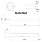 bản vẽ kích thước Vòi lavabo TOTO TLS06308A TLS01309B1 2 lỗ âm tường nóng lạnh LH