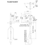 bản vẽ kích thước Vòi lavabo TOTO TLS073J0V nóng lạnh rút dây cổ cao