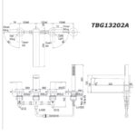 bản vẽ kích thước Vòi sen bồn tắm TOTO TBG13202A gắn bồn 4 lỗ GT nóng lạnh