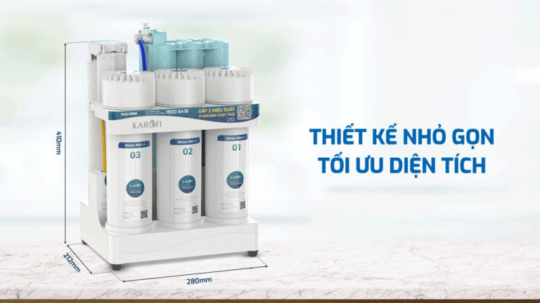 Máy-lọc-nước-Karofi-KAQ-U50K-10-lõi-thiết-kế-nhỏ-gọn
