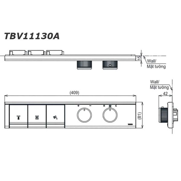 bản vẽ kích thước Bảng điều khiển sen âm tường TOTO TBV11130A TBN11DC0A 3 đường nước.jpg