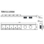 bản vẽ kích thước Bảng điều khiển sen âm tường TOTO TBV11150A TBN11HC0A 5 đường nước