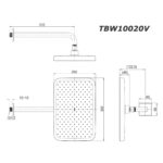 bản vẽ kích thước Bát sen âm tường TOTO TBW10020V gắn tường