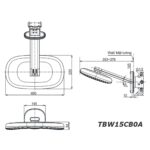 bản vẽ kích thước Bát sen âm tường TOTO TBW15CB0A TBN01002B gắn tường