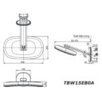 bản vẽ kích thước Bát sen âm tường TOTO TBW15EB0A TBN01003A gắn tường