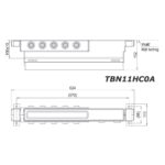 bản vẽ kích thước Van âm tường TOTO TBN11HC0A 5 đường nước