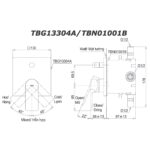 bản vẽ kích thước Van gật gù TOTO TBG13304A TBN01001B sen âm tường GT