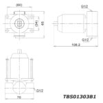 bản vẽ kích thước Van gật gù TOTO TBS06303A TBS01303B1 sen âm tường LH