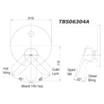 bản vẽ kích thước Van gật gù TOTO TBS06304A TBS01304B1 sen âm tường LH