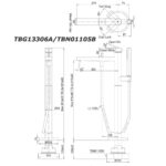 bản vẽ kích thước Vòi sen bồn tắm TOTO TBG13306A TBN01105B đặt sàn nóng lạnh