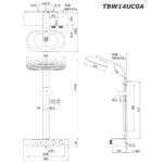 bản vẽ kích thước Vòi sen cây TOTO TBW14UC0A nhiệt độ