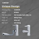 Vòi lavabo CAESAR B190C dây rút nóng lạnh - Ảnh 2