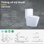 Bồn cầu 2 khối CAESAR CD1342 nắp êm - Ảnh 2