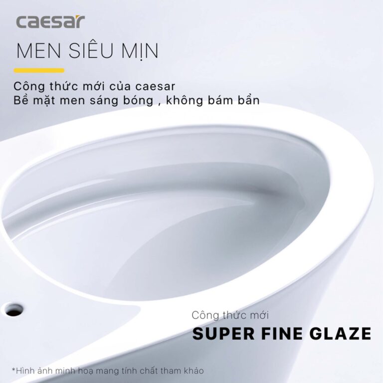 Bồn cầu 2 khối CAESAR CD1342 nắp êm - Ảnh 6