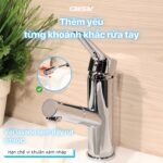 Vòi lavabo CAESAR B190C dây rút nóng lạnh - Ảnh 3