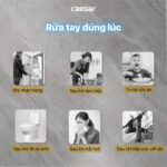 Vòi lavabo CAESAR B190C dây rút nóng lạnh - Ảnh 4