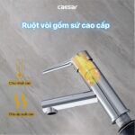 Vòi lavabo CAESAR B190C dây rút nóng lạnh - Ảnh 9
