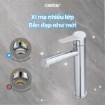 Vòi lavabo CAESAR B191C dây rút cổ cao - Ảnh 7