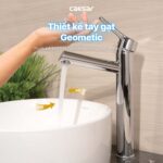 Vòi lavabo CAESAR B191C dây rút cổ cao - Ảnh 8