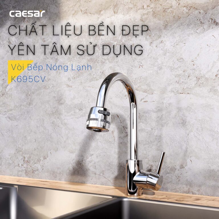 Vòi rửa bát CAESAR K695CV nóng lạnh - Ảnh 3