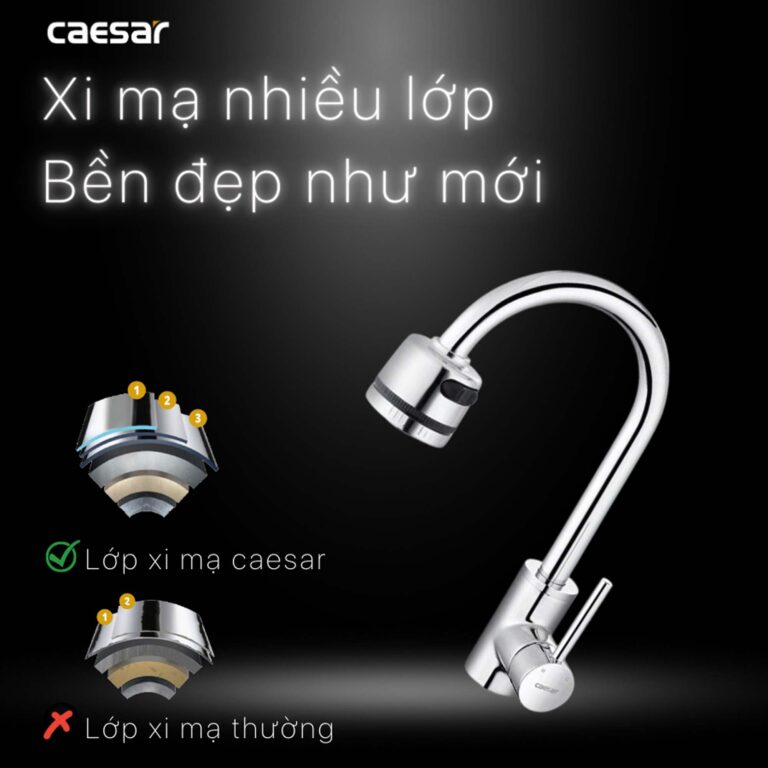 Vòi rửa bát CAESAR K695CV nóng lạnh - Ảnh 12
