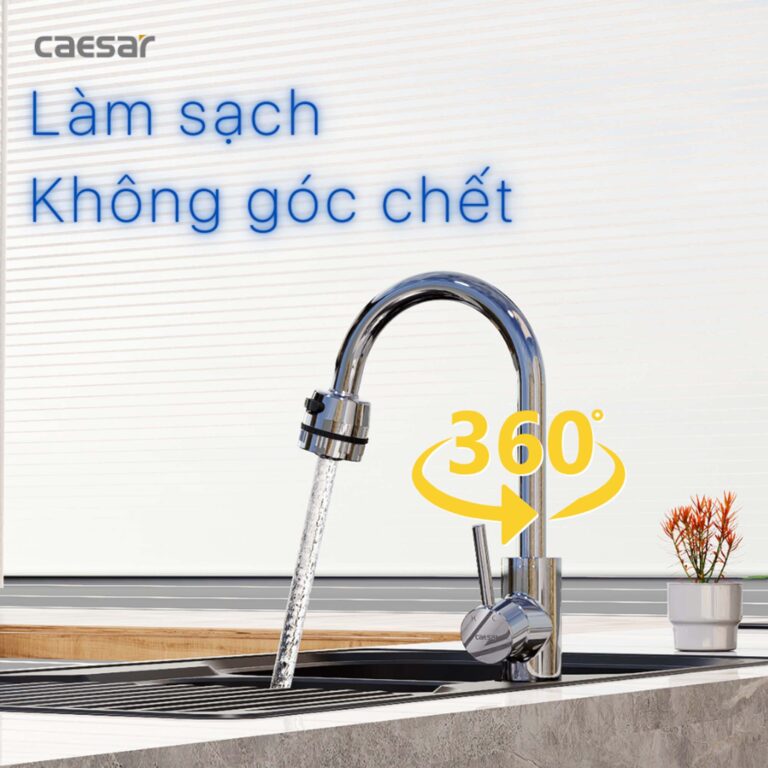 Vòi rửa bát CAESAR K695CV nóng lạnh - Ảnh 6