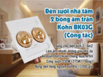 Đèn sưởi KOHN BK03G BK03GR âm trần 2 bóng - Ảnh 3