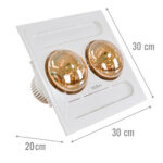 Đèn sưởi KOHN BK03G BK03GR âm trần 2 bóng - Ảnh 2