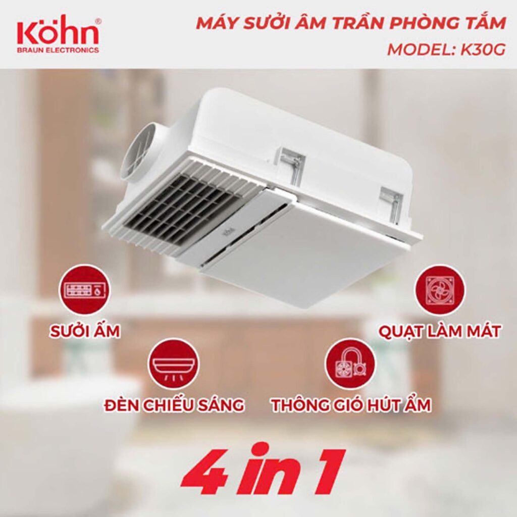 tinh nang Quat suoi nha tam KOHN K30G am tran da nang 1