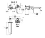 Vòi lavabo AMERICAN STANDARD WF-1M08 2 lỗ âm tường nước lạnh - Ảnh 2